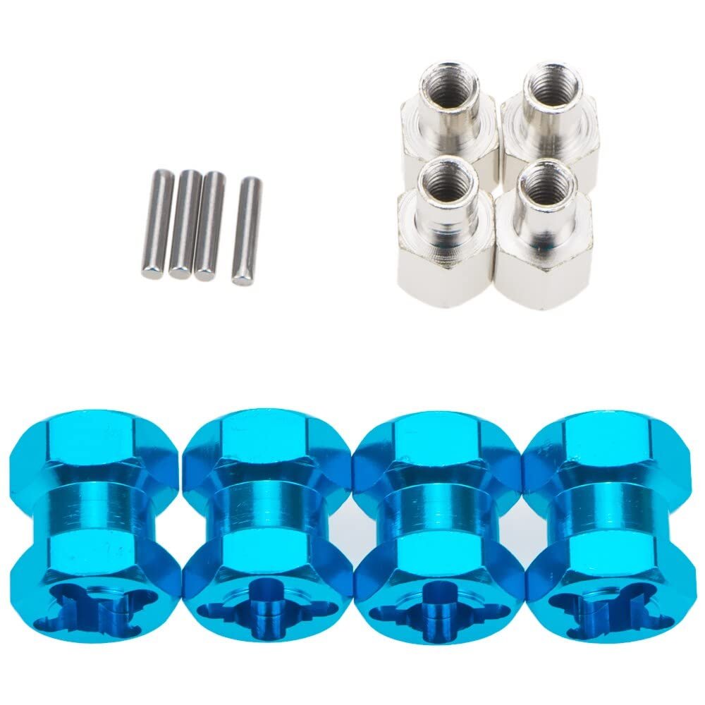 Replacement Part For 4PCS M12 12mm Wheel Hex M15 15mm Extension Adaptor 4 Longer For 1/10 RC Crawler RC Spare Parts - (Color: Blue)