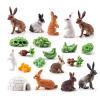 BRETOYIN Mini Rabbit Action Figures with Holes Toys Set 21PCS for Toddlers Rabbits Toys Cake Toppers Bunny Figurines Gifts for Kids Boys and Girls Doll House Accessories view 1