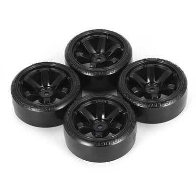 Replacement Part For 4Pcs RC Drifting Car Tire Set Hard Plastic Hard Tyre Set For On-road Vehicle Drifting RC Car Parts - (Color: Dark Grey)