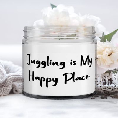 Unique Juggling Candle, Juggling is My Happy Place, Gifts For Friends, Present From, For Juggling