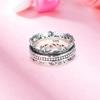 Spinner Ring 925 Sterling Silver Fidget Rings for Anxiety Stress Relieving ADHD Meditation Rings Women Men Size 6 view 2