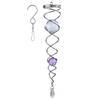 12 inch Gazing Ball Spiral Tail, Prefdo Stainless Steel Wind Spinner Stabilizer with 2 Glass Balls Prism and Hanging Swivel Hook for Outdoor Yard Garden Decoration(Purple) view 1