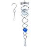 12 inch Gazing Ball Spiral Tail, Prefdo Stainless Steel Wind Spinner Stabilizer with 2 Glass Balls Prism and Hanging Swivel Hook for Outdoor Yard Garden Decoration(Royal Blue) view 1