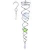 12 inch Gazing Ball Spiral Tail, Prefdo Stainless Steel Wind Spinner Stabilizer with 2 Glass Balls Prism and Hanging Swivel Hook for Outdoor Yard Garden Decoration(Green) view 1