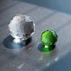 12 inch Gazing Ball Spiral Tail, Prefdo Stainless Steel Wind Spinner Stabilizer with 2 Glass Balls Prism and Hanging Swivel Hook for Outdoor Yard Garden Decoration(Green) view 2