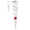 12 inch Gazing Ball Spiral Tail, Prefdo Stainless Steel Wind Spinner Stabilizer with 2 Glass Balls Prism and Hanging Swivel Hook for Outdoor Yard Garden Decoration(Red) view 1