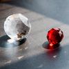 12 inch Gazing Ball Spiral Tail, Prefdo Stainless Steel Wind Spinner Stabilizer with 2 Glass Balls Prism and Hanging Swivel Hook for Outdoor Yard Garden Decoration(Red) view 2