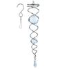 12 inch Gazing Ball Spiral Tail, Prefdo Stainless Steel Wind Spinner Stabilizer with 2 Glass Balls Prism and Hanging Swivel Hook for Outdoor Yard Garden Decoration(Clear) view 1