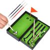 Mini golf set pen, red, blue and black three kinds of ink, suitable for office, study when tired decompression, desktop mini golf course cool workbench accessories fun novelty birthday gift view 1