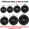 Boao 20 Pieces Piggy Bank Stopper Replacement Piggy Bank Plugs Bulk Rubber Saving Box Stopper(7 Sizes,Black) view 2