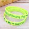 BESTOYARD 48 Pieces St Patricks Day Silicone Bracelets Bulk Shamrock Wristbands Party Favors Green Clover Accessories for Kids view 3