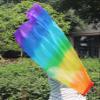 Winged Sirenny 32" Flowy Spinning Silk Flag Poi, Church Praise Prophetic Worship Adoration Dance Banner, Dance Poi Streamer, Beginners Practice Play Silk (Rainbow) view 3
