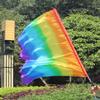 Winged Sirenny 32" Flowy Spinning Silk Flag Poi, Church Praise Prophetic Worship Adoration Dance Banner, Dance Poi Streamer, Beginners Practice Play Silk (Rainbow) view 4