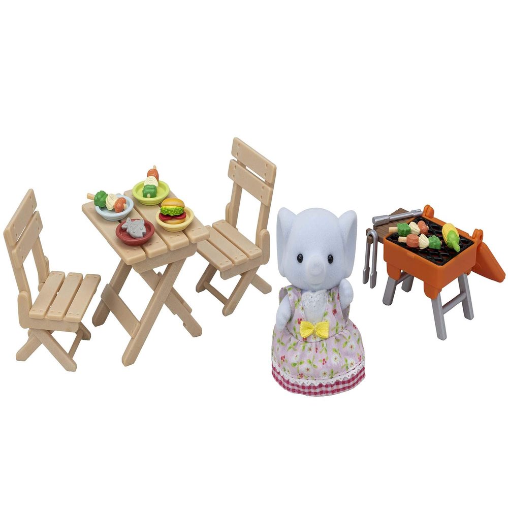 Sylvanian Families 5640 BBQ Picnic Set -Elephant Girl- - Dollhouse Playsets