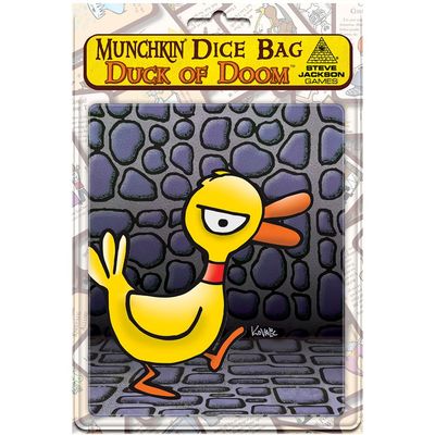 Munchkin Dice Bag: Duck of Doom | Large Drawstring Bag 7 x 7 | Printed Fabric | Holds Over 100 Dice | Includes Two Munchkin Cards | Roleplaying Game Dice Bag | Adventure | from Steve Jackson Games