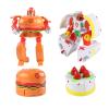 Loveyc 2 PCS DIY Food Deformable Robot Toys Pack,Hamburger French Fries Yogurt Cakes Ice Cream Transformer Robot Cube Early Educational Brain Blocks Toys Set for Adult Kids Boys Girls (Burger + Cake) view 1