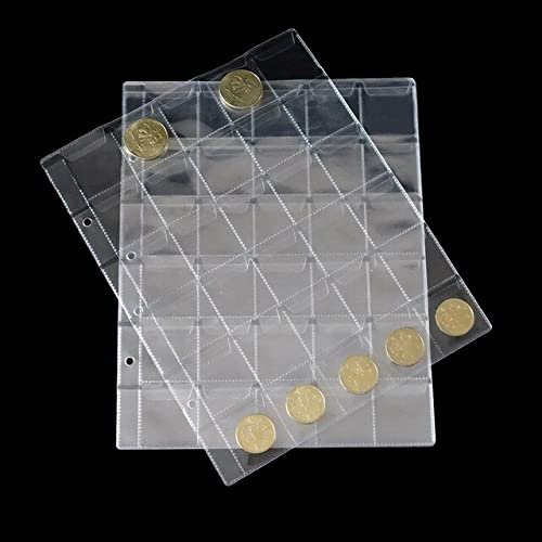 30pcs 2/3/4/20/30/42 Pockets Coin Album Pages Album Coin Tokens Commemorative Coin Medallions Badges Collection Coin (30 Pocket)