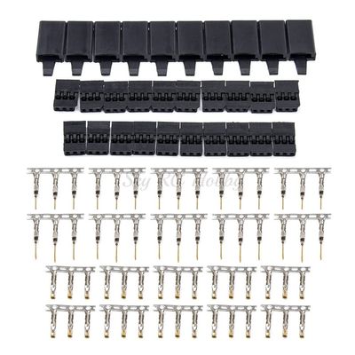 Male/Female Servo Receiver Connector Plug with Lock Version Gold Plated terminals Crimp Pin Kit for RC Model - 10 Sets