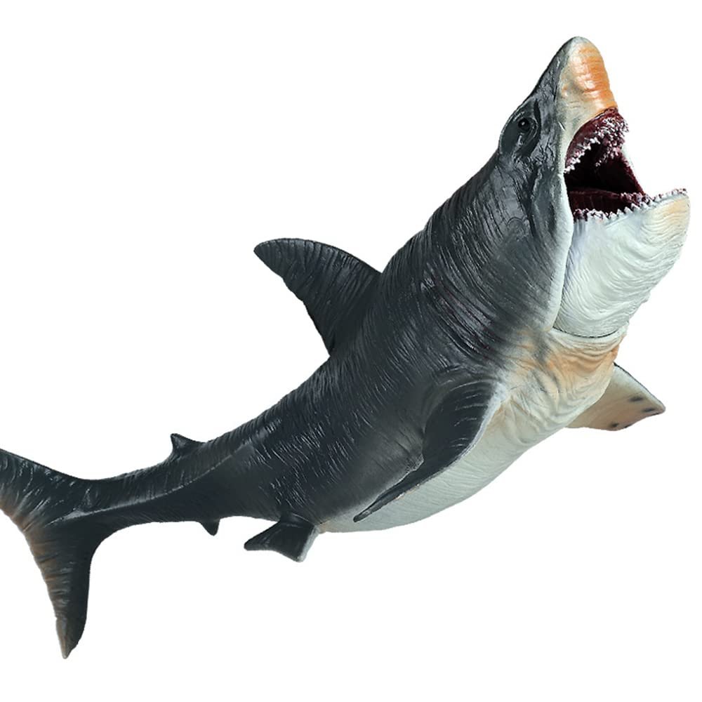 EOIVSH Large Megalodon Shark Toy, Plastic Ocean Animal Figurine, Realistic Sea Monster Toy Figure for Collection Gift, Bath Toy, Cake Topper