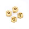 4 Pcs/Set Axial 1:24 SCX24 Deadbolt AXI90081 / Wrangler AXI00002 Brass Hex Adapters 3mm Thick Upgrade Parts view 3