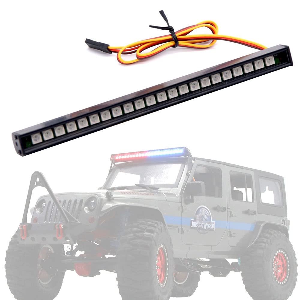 Colorful Climbing Car Flashing Light Bar Bright Roof LED Light Strap for 1/10 1:10 TRX4 Defender Axial SCX10 90046 RC Car