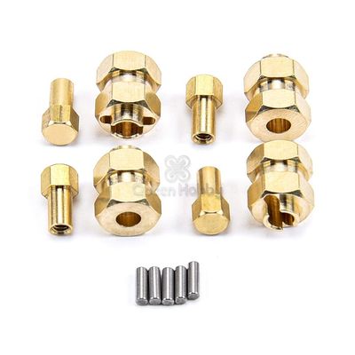 Brass Extended 7mm Hex Wheel Hubs 8mm Thick for AXIAL SCX24 Upgrades 1/24 RC Crawler Car Extend Track Width 5mm