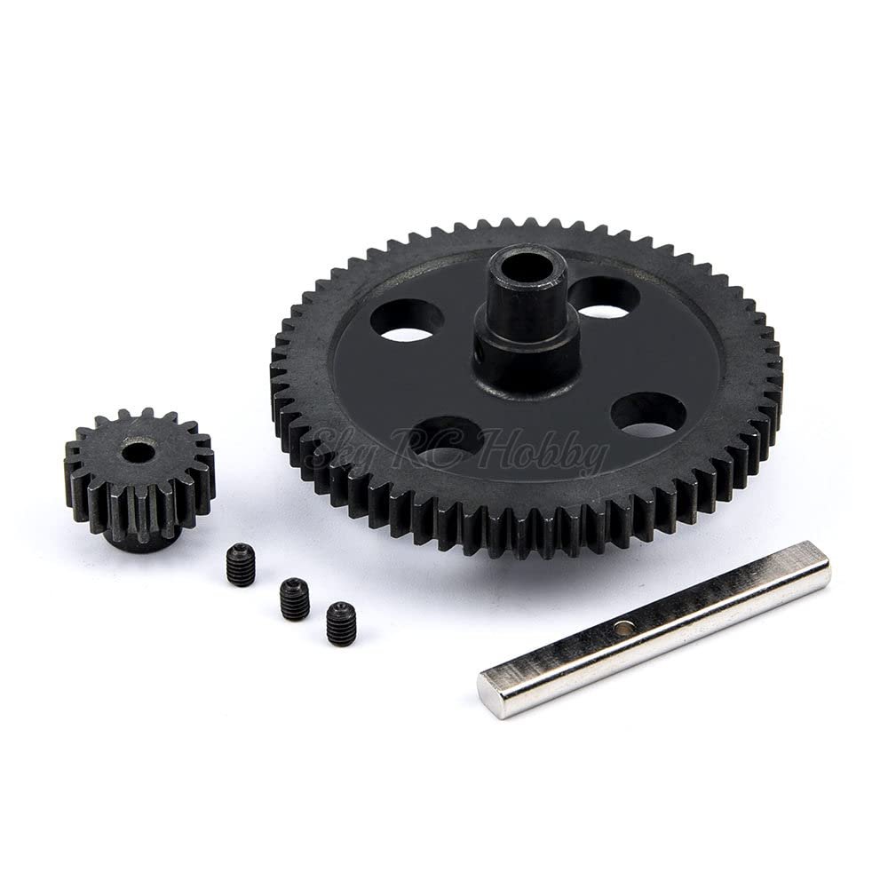 Steel Metal Spur Diff Main Gear 62T Reduction + 17T Pinion Motor Gear 0015 0088 for WLtoys 12428 12423 1/12 RC Car Crawler Parts
