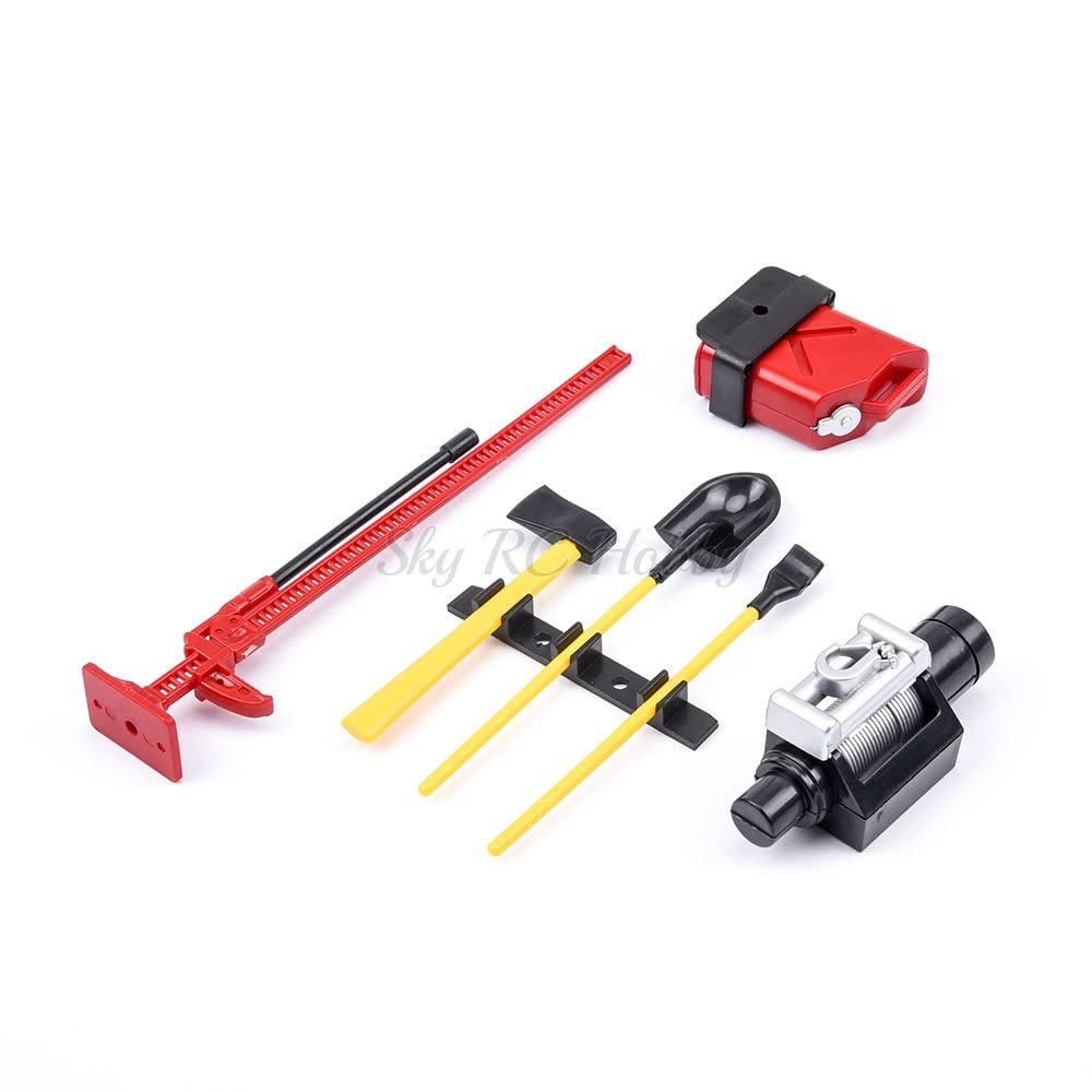 6Pcs 1/10 Scale Plastic Accessory Tools for SCX10 D90 RC Rock Crawler Truck Remote Control Toy Accessories