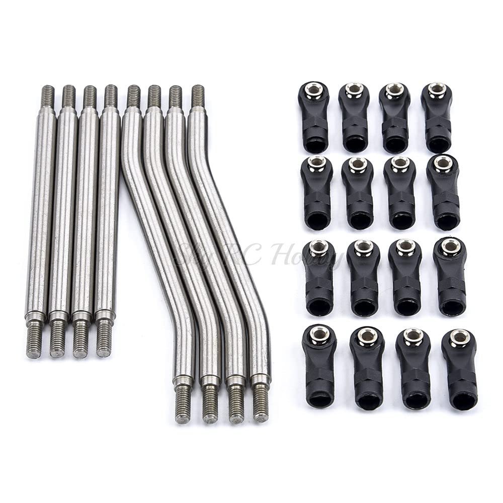 RC Steering Linkage Set RC Steering Link Rod End Stainless Steel Fit for Axial Capra AXI03004 Remote Control Car Parts