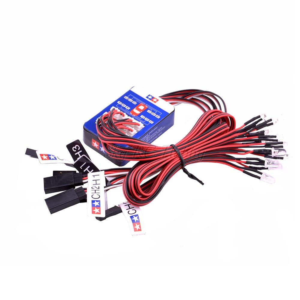 12 LED Lighting Kit Steering Brake Smart Simulation Flash Lights for 1/10 Scale Models RC Car Tamiya HSP HPI AXIAL Traxxas
