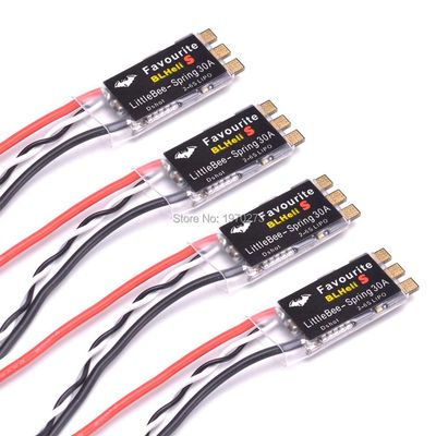 4PCS FVT LITTLEBEE BLHeli-s Spring 30A ESC 2-6S Supports Mulitshot DSHOT Oneshot42 OneShot125 Multicopter for FPV RC Drone QAV-X