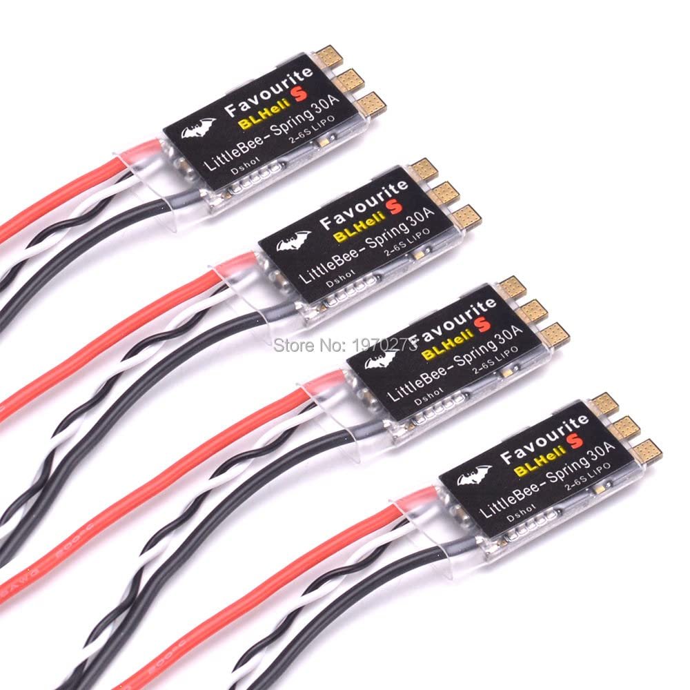 4PCS FVT LITTLEBEE BLHeli-s Spring 30A ESC 2-6S Supports Mulitshot DSHOT Oneshot42 OneShot125 Multicopter for FPV RC Drone QAV-X