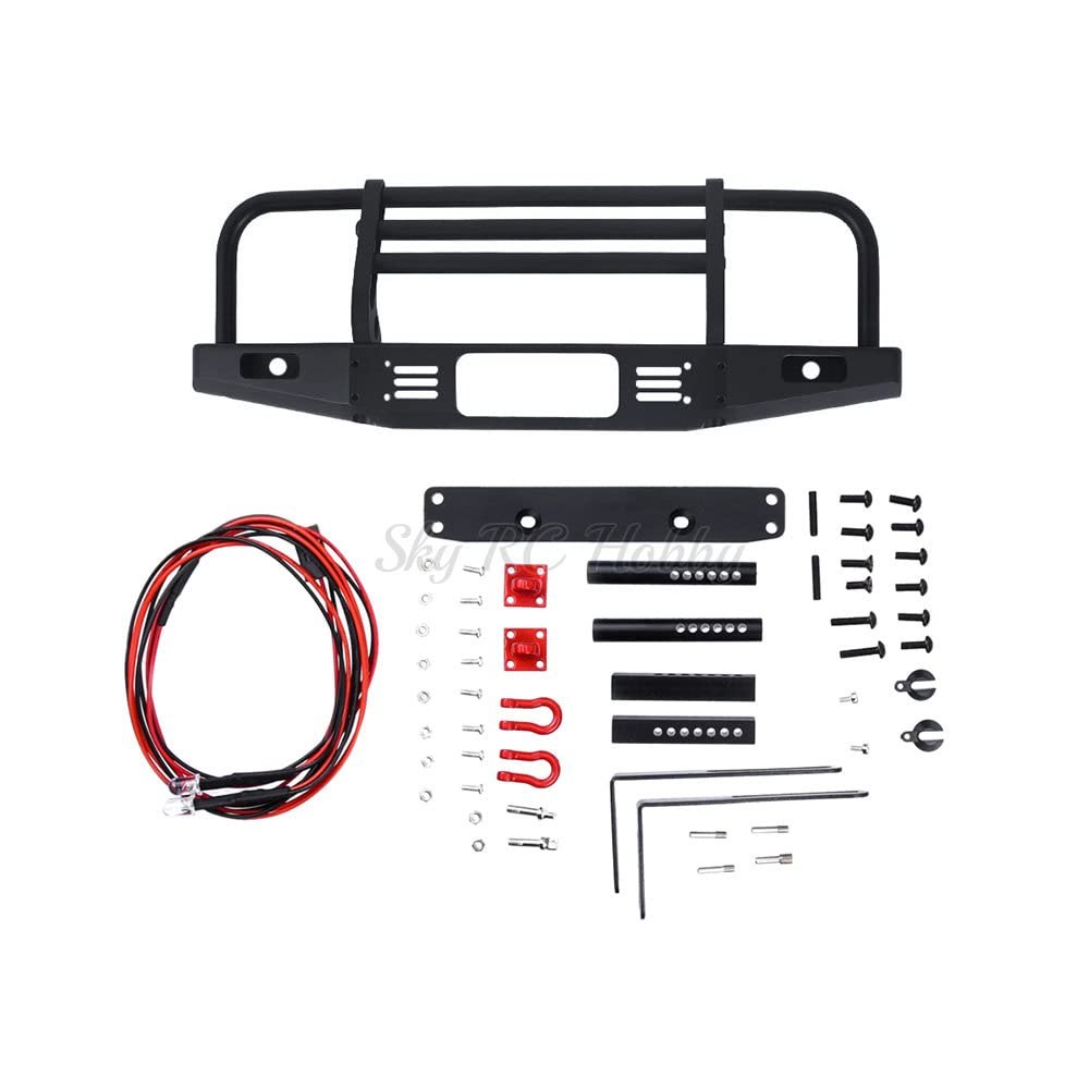 Adjustable Metal Front Bumper for 1/10 1:10 RC Crawler Traxxas TRX4 Defender Axial SCX10 SCX10 II 90046 90047