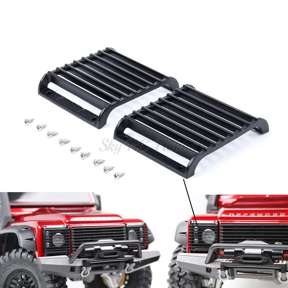 2Pcs Metal Front Lamp Guards Cover Guard Grille for 1/10 RC Crawler Car Traxxas TRX-4