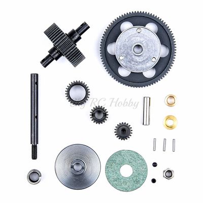 Full Set Hardened Steel Transmission Gears with Motor Gear Gearbox Upgrade Parts for 1/10 RC Crawler Car Axial SCX10