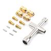 4PCS 7mm Brass Extended Hex Wheel Hubs RC Wheel Spacers Brass Extended Combiner w/Cross Wrench for SCX24 1/24 RC Crawler Car view 3