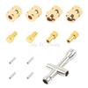 4PCS 7mm Brass Extended Hex Wheel Hubs RC Wheel Spacers Brass Extended Combiner w/Cross Wrench for SCX24 1/24 RC Crawler Car view 4
