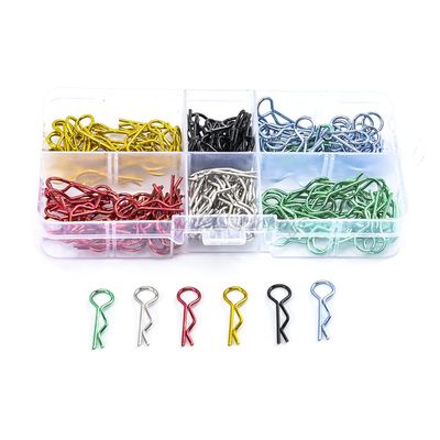 180PCS RC Car Metal Body Shell Clips Pins R Shape Pins Tool Box for Traxxas TRX4 1/10 RC Buggy RC Rock Crawler Models