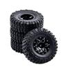 4PCS Aluminum Alloy RC Beadlock Wheels Wheel Rims Hub with Tire for 1/24 1:24 Axial SCX24 AXI90081 Deadbolt RC Crawler Car view 1