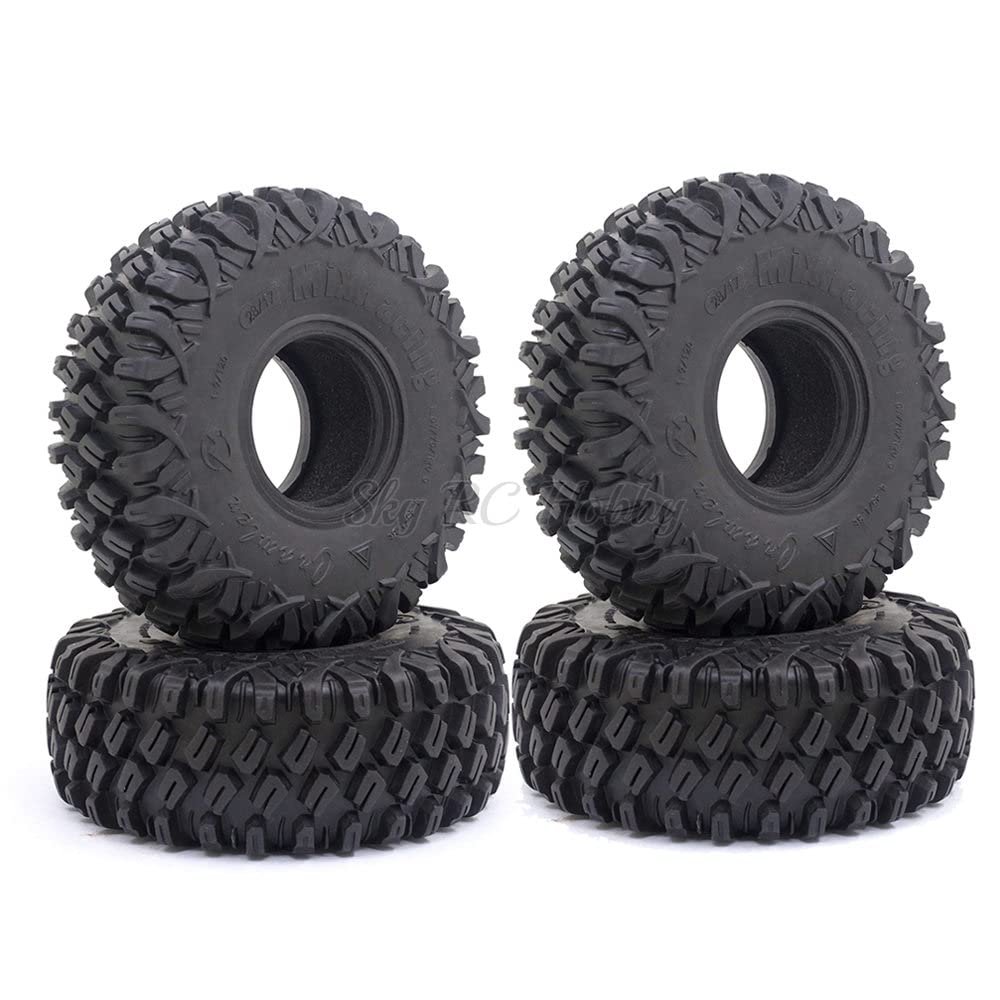 4PCS RC 120MM 1.9" Rubber Rocks Tires for 1:10 RC Rock Crawler Axial SCX10 D90 TRX-4 CC01 SCX10 III