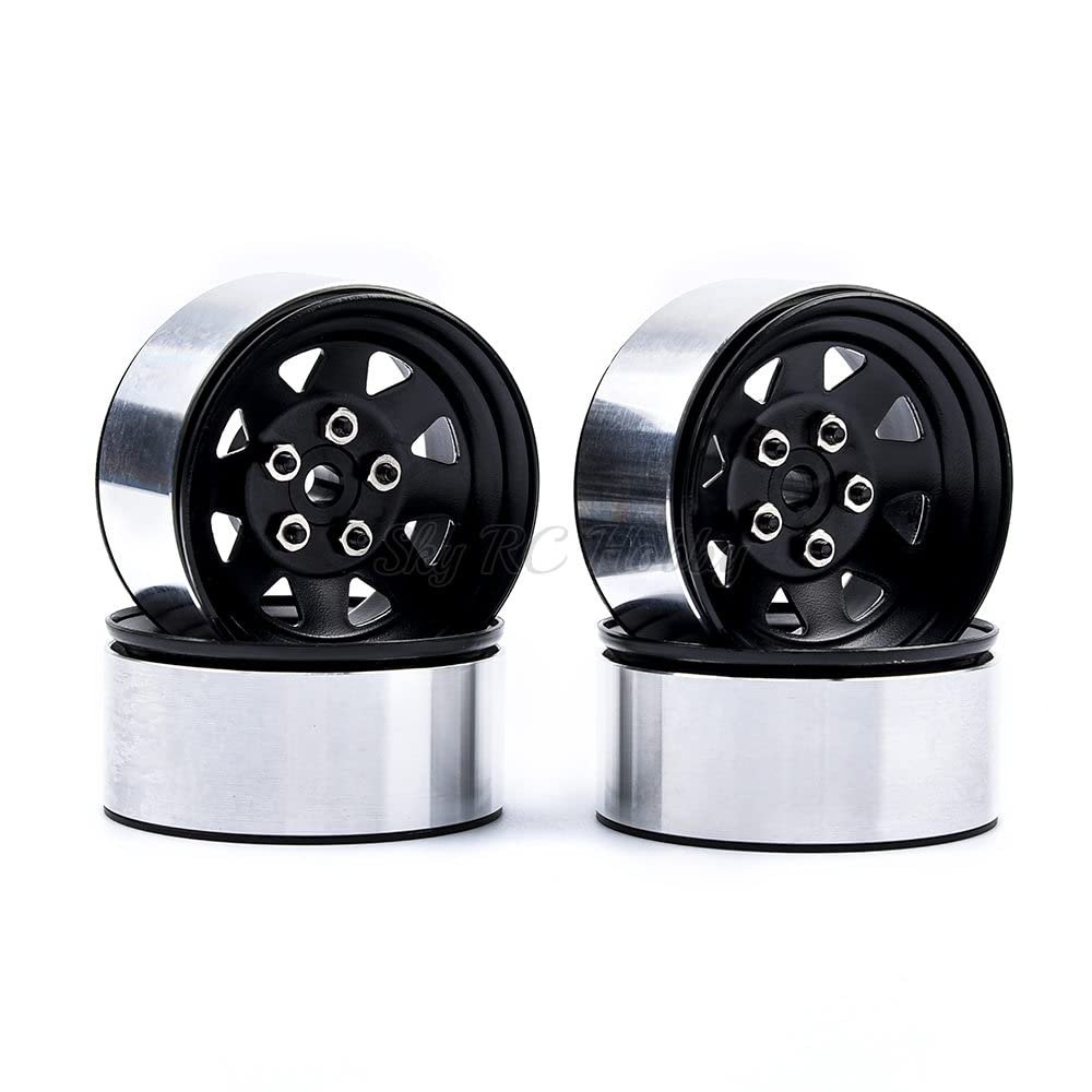 4PCS Metal Alloy Wheel Rims 1.9inch Beadlock for 1:10 RC Crawler Axial SCX10 Traxxas TRX4 Redcat GEN8 AXI03007 D90
