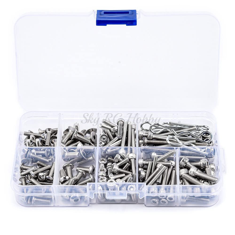 205Pcs/Set RC Screws Stainless Metal Steel Screw Kit for Traxxas Slash 4x4 Short Truck Off-Road RC Car DIY Car Parts Set Tools