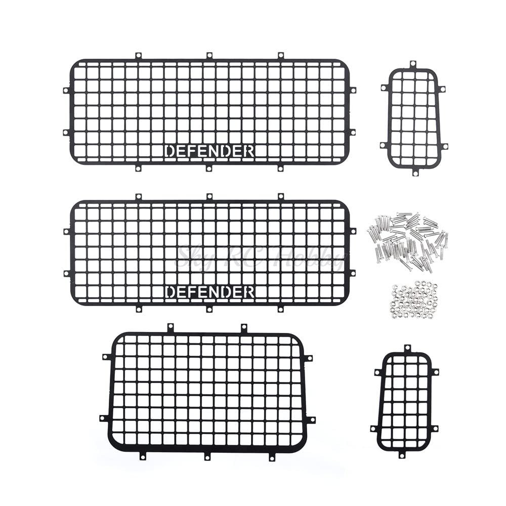 5PCS TRX4 Metal Window Mesh Protective Net for 1/10 RC Crawler Car Traxxas TRX-4 Defender Accessories