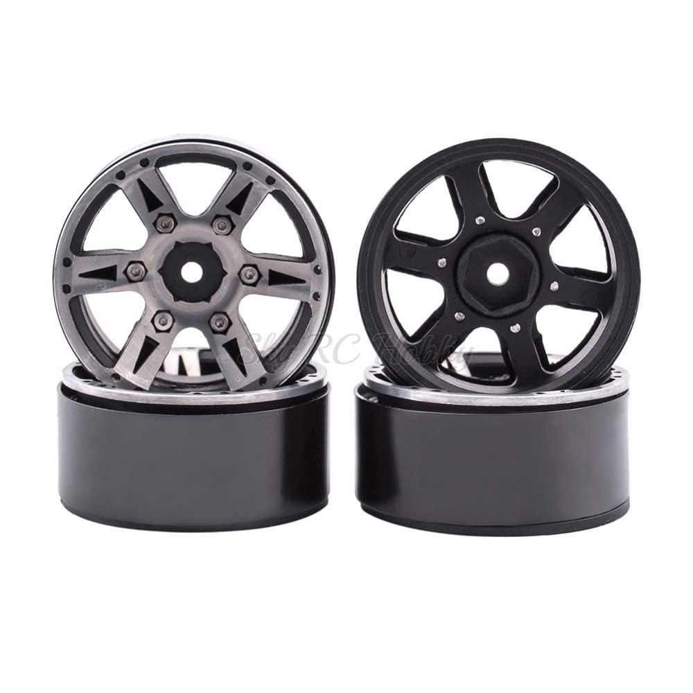 4PCS RC Rock Crawler Metal Wheel Rim 1.9 Inch BEADLOCK for 1/10 Axial SCX10 90046 Tamiya CC01 D90 D110 TF2 Traxxas TRX-4 RC Car