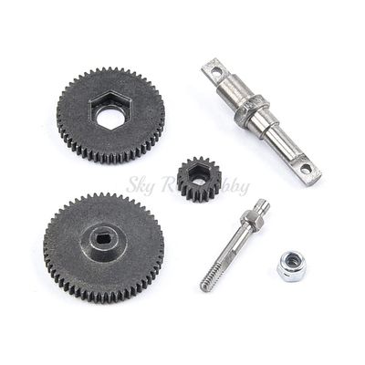 Metal Transmission Gearbox Gear with Shaft for Axial SCX24 90081 AXI00001 AXI00002 1/24 RC Crawler Car Upgrade Parts Accessories