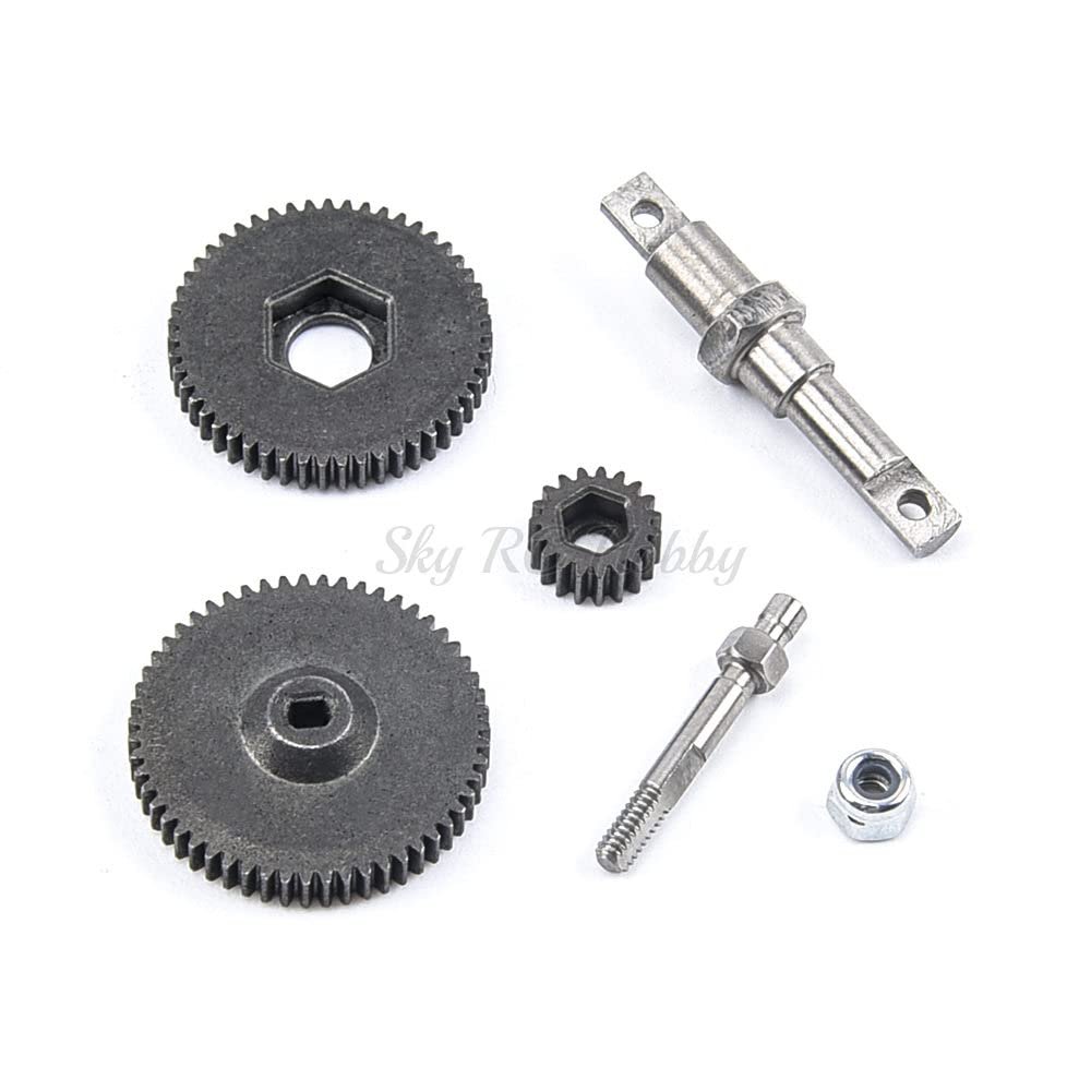 Metal Transmission Gearbox Gear with Shaft for Axial SCX24 90081 AXI00001 AXI00002 1/24 RC Crawler Car Upgrade Parts Accessories