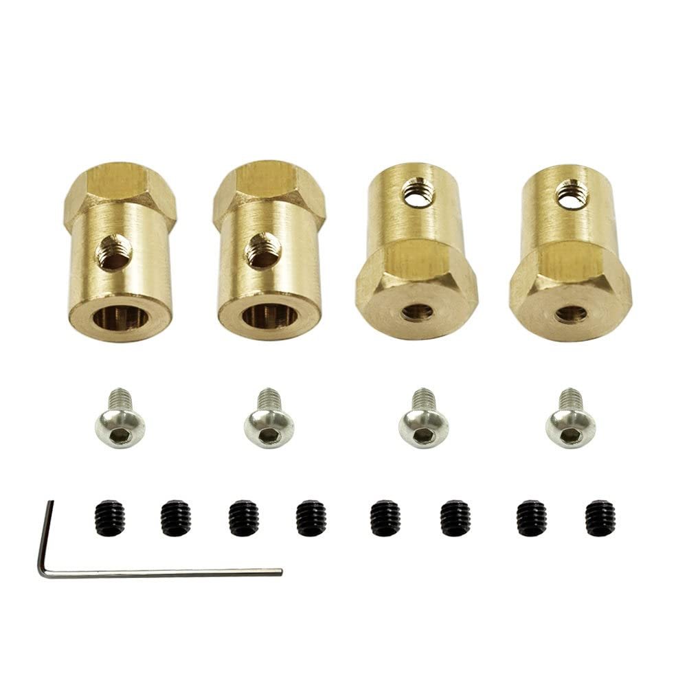 4PCS 5mm to 12mm Brass Combiner Wheel Hub Hex Adapter for WPL B14 B16 B24 B36 C14 C24 MN D90 D91 RC Car Spare Parts