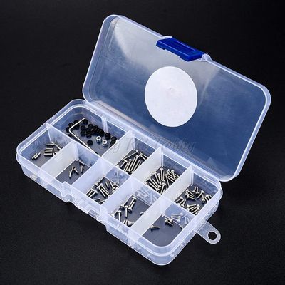 176pcs Stainless Steel Whole Car Screws Kit Screws Box Set for 1/24 Axial SCX24 90081 RC Crawler Car Parts