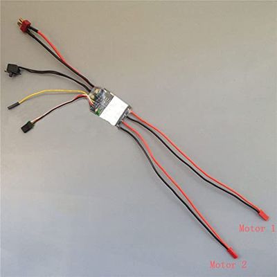 20Ax2 2S-4S Dual Unidirectional Brushed ESC with Overheating Protection for Speed Difference Boat/RC Fishing Bait Boat