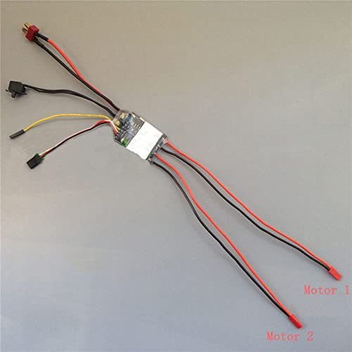 20Ax2 2S-4S Dual Unidirectional Brushed ESC with Overheating Protection for Speed Difference Boat/RC Fishing Bait Boat